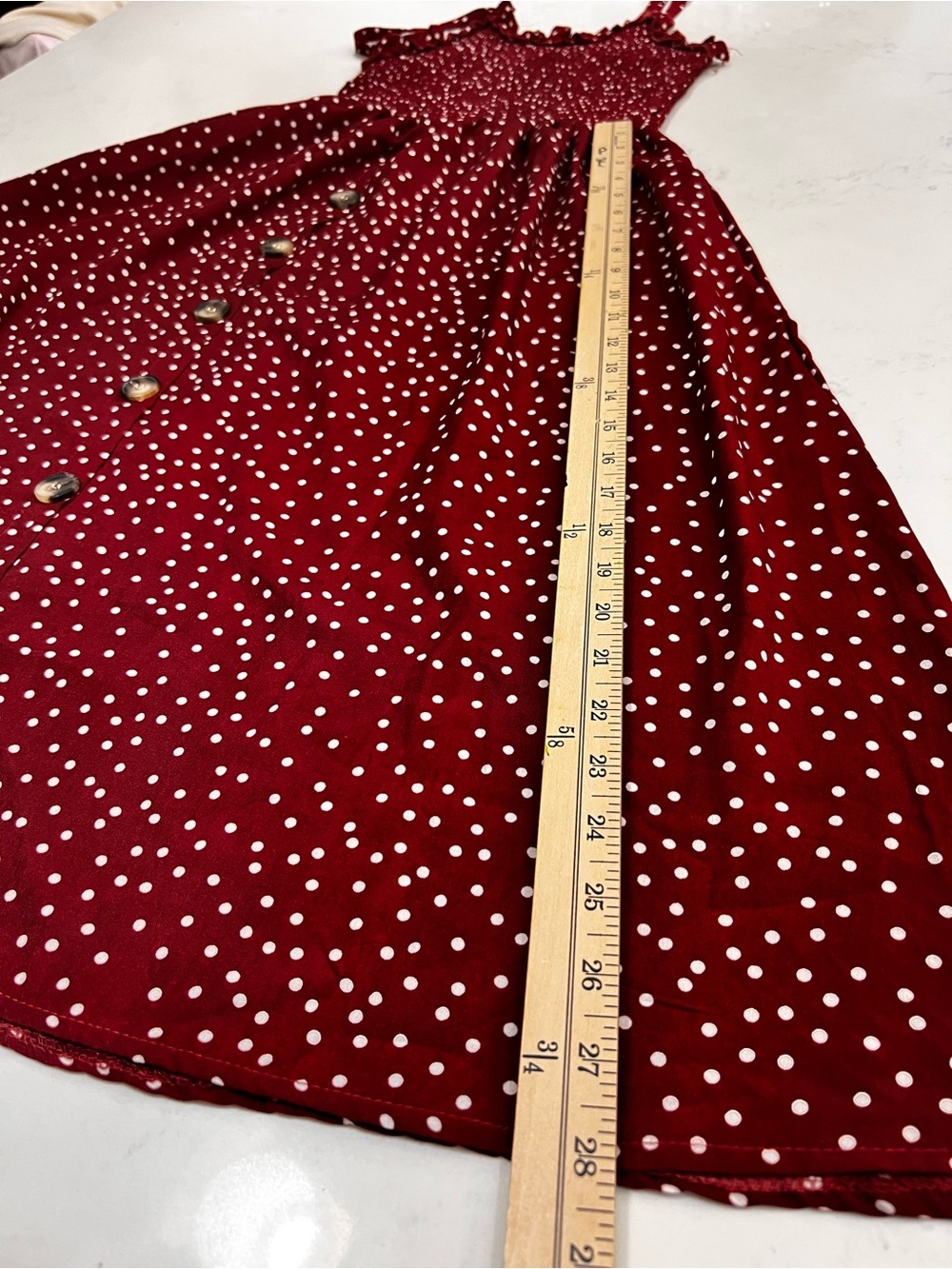 Red Polka Dot Midi Sundress with Button Front - Picture 13 of 16